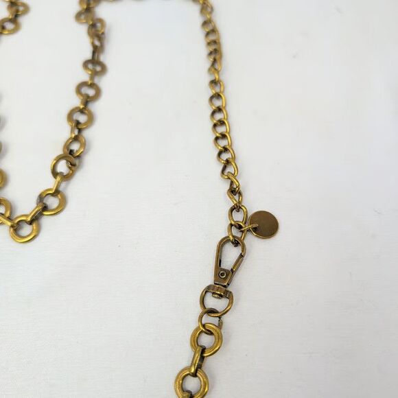 Guess Vintage Chain Belt GDG Logo Antique Brass Tone Y2K Hip Womens Necklace main image 5